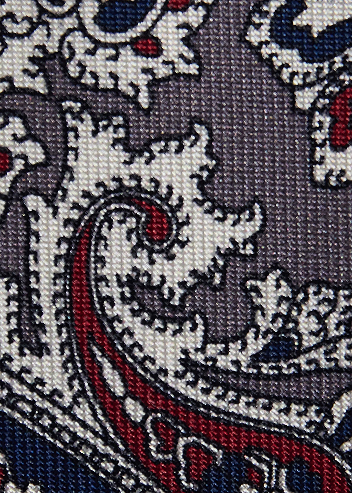 Silk Ornamental Paisley Tie Blue - Paul Stuart