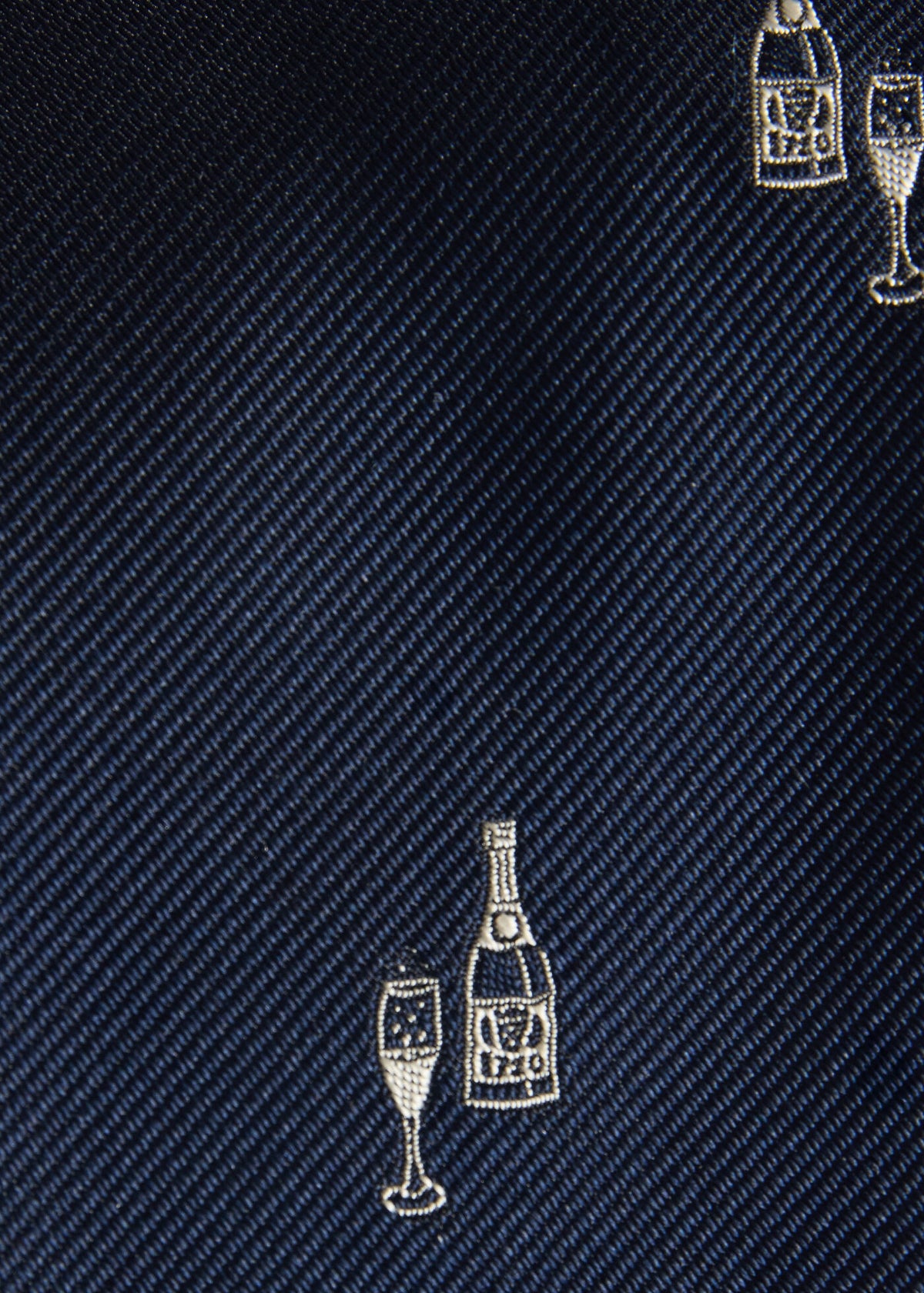 Silk Champagne Print Tie Midnight - Paul Stuart