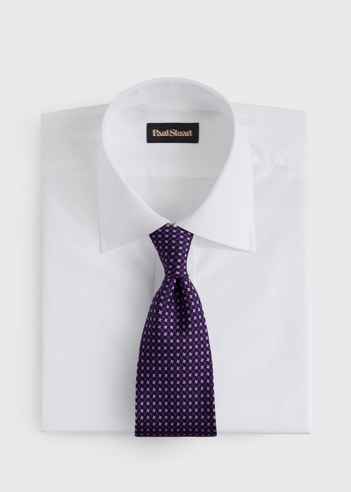 Silk Micro Star Tie Navy - Paul Stuart