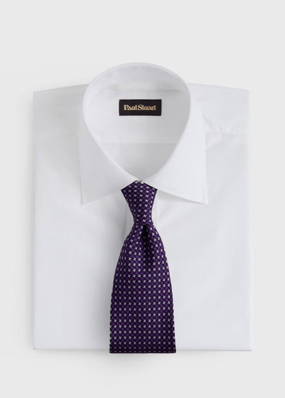 Silk Micro Star Tie Navy - Paul Stuart