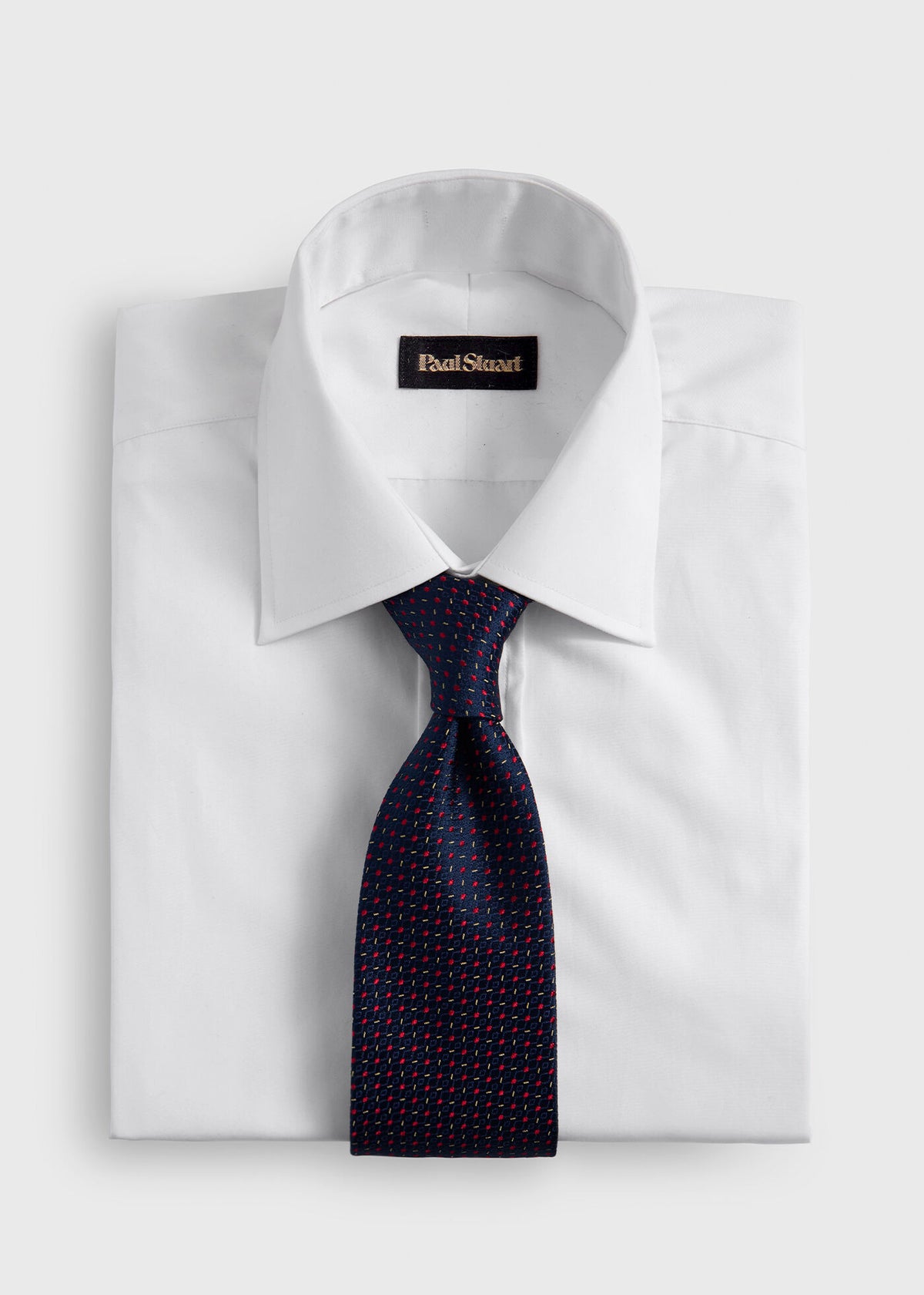 Silk Woven Jacquard Tie NAVY/LT BLUE - Paul Stuart