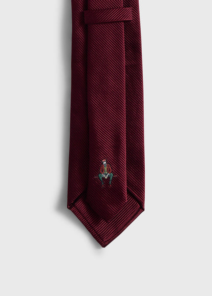 Solid Mogador Silk & Cotton Tie Black - Paul Stuart