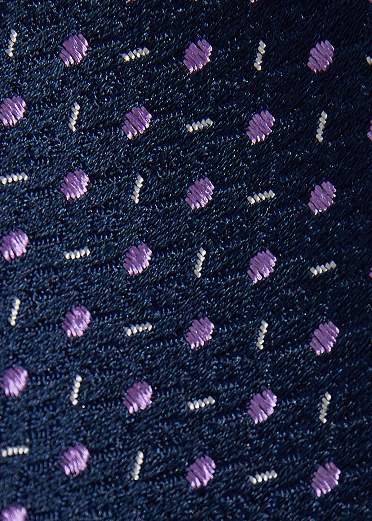 Silk Woven Jacquard Tie NAVY/LT BLUE - Paul Stuart