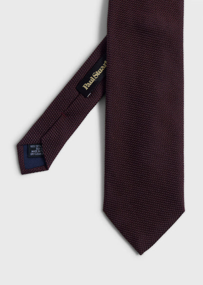 Solid Silk Garza Tie Black - Paul Stuart