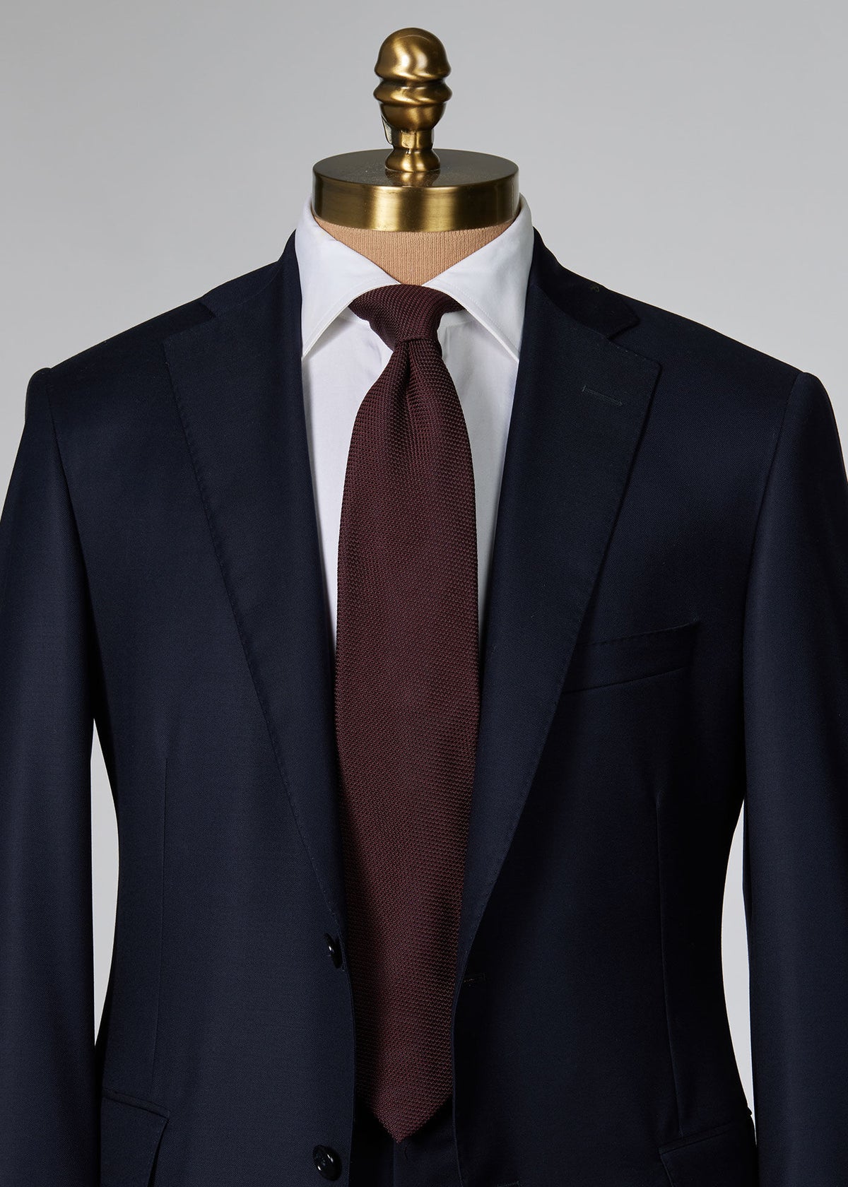 Solid Silk Garza Tie Black - Paul Stuart