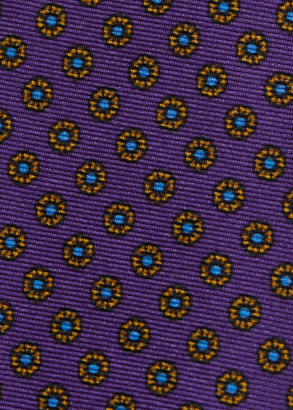Micro Medallion Printed Silk Tie Burgundy - Paul Stuart