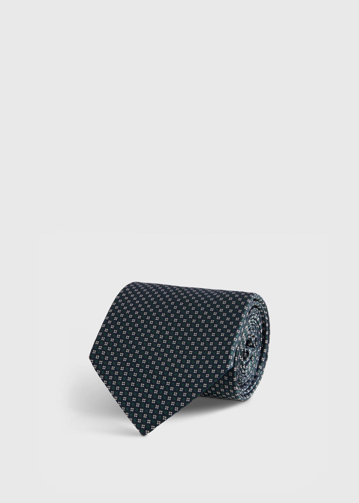 Woven Silk Micro Jacquard Tie Green - Paul Stuart