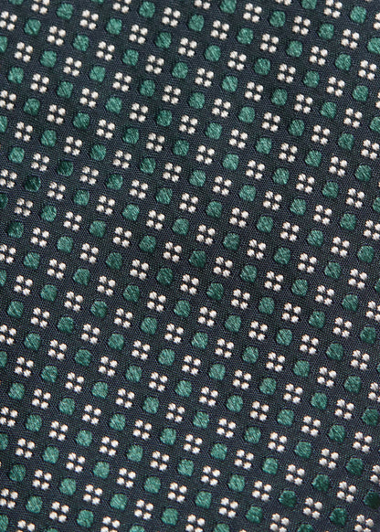 Woven Silk Micro Jacquard Tie Green - Paul Stuart