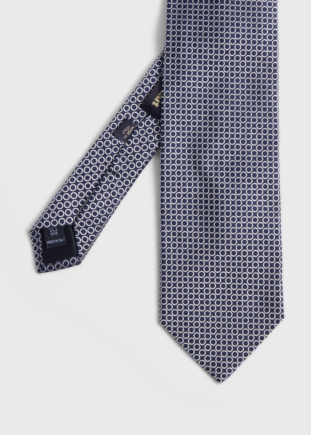 Silk Jacquard Deco Rings Tie Burgundy, unselectable - Paul Stuart