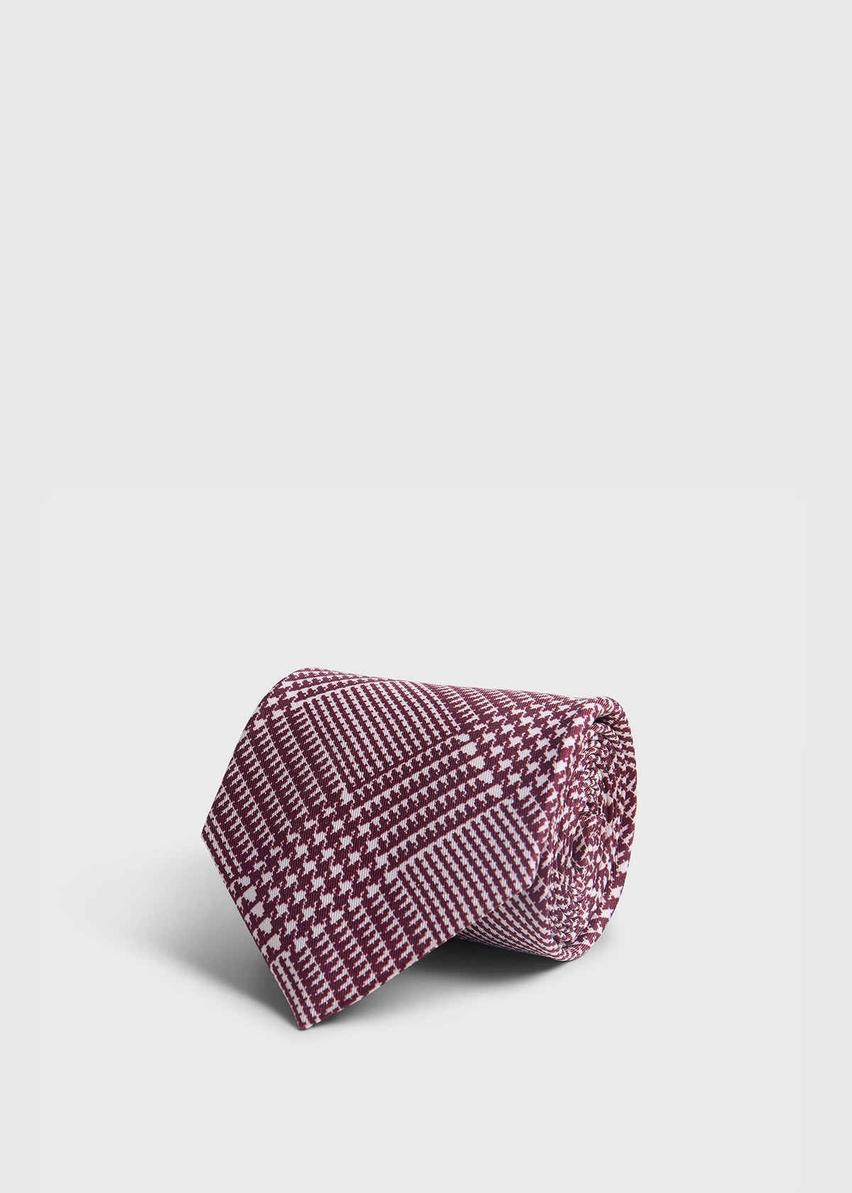 Printed Silk Glenn Plaid Tie Berry, unselectable - Paul Stuart