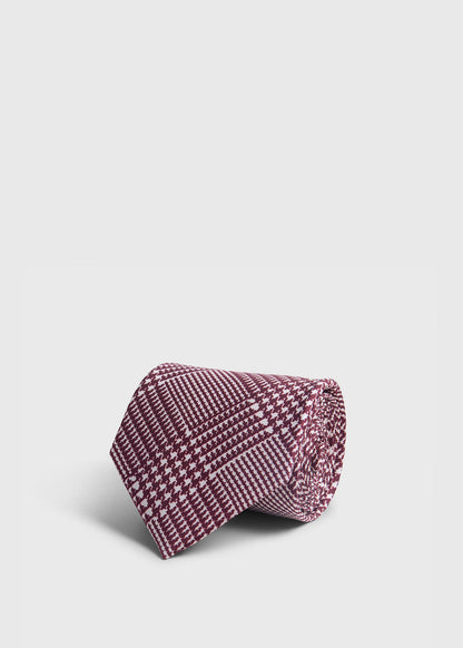 Printed Silk Glenn Plaid Tie Berry, unselectable - Paul Stuart