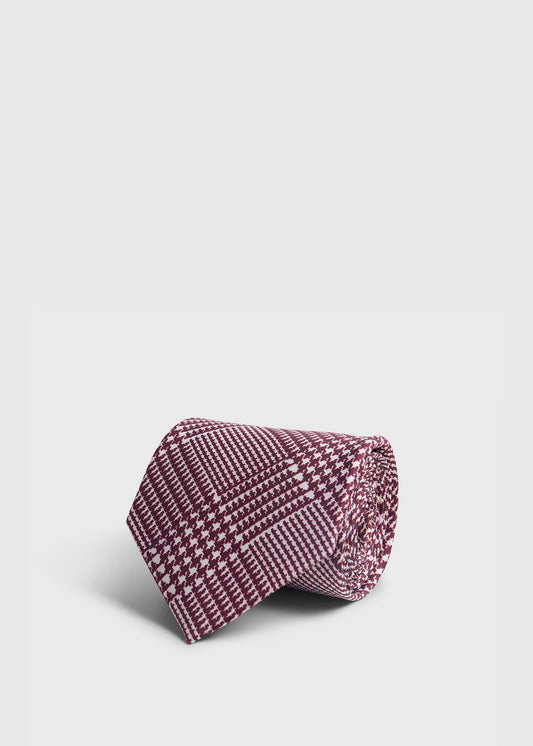 Printed Silk Glenn Plaid Tie Berry, unselectable - Paul Stuart