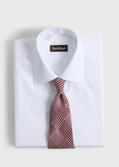 Printed Silk Glenn Plaid Tie Berry, unselectable - Paul Stuart
