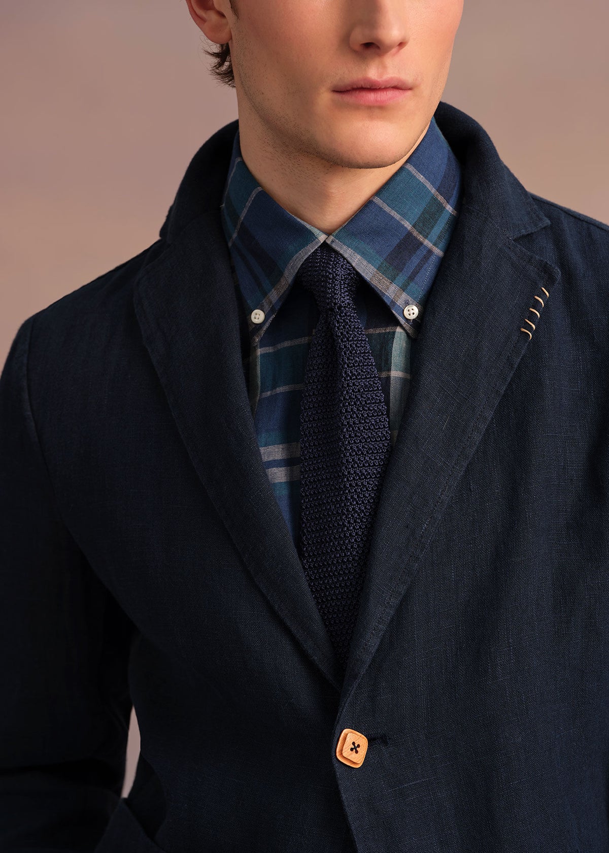 Silk Knit Tie Powder Blue - Paul Stuart