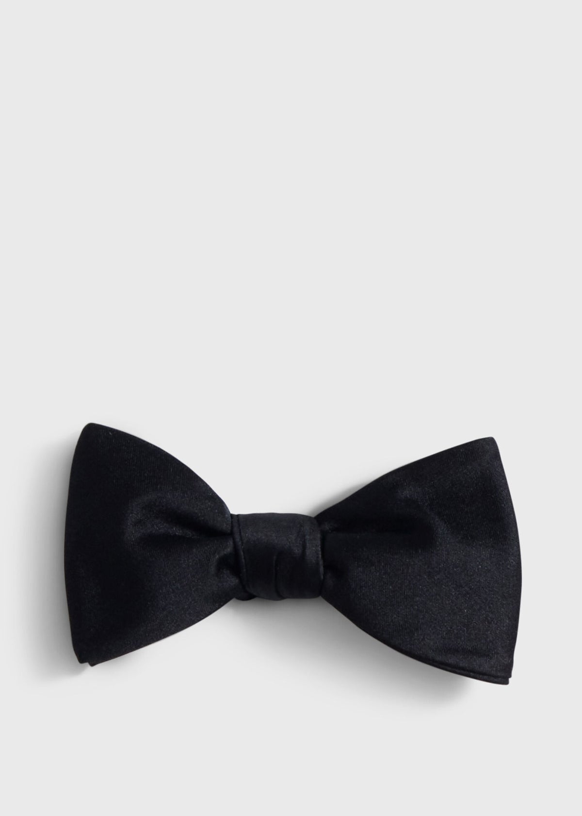 Banded Satin Formal Bow Tie Black - Paul Stuart