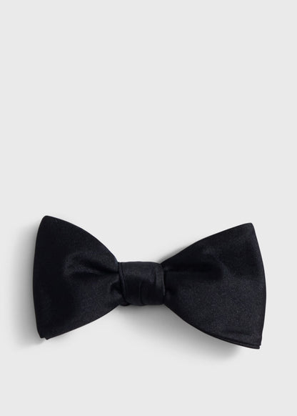 Banded Satin Formal Bow Tie Black - Paul Stuart