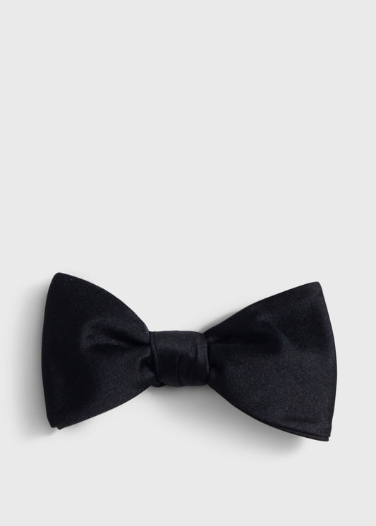 Banded Satin Formal Bow Tie Black - Paul Stuart
