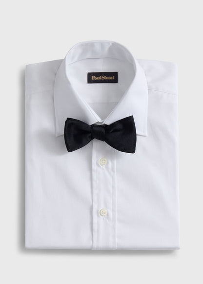 Banded Satin Formal Bow Tie Black - Paul Stuart