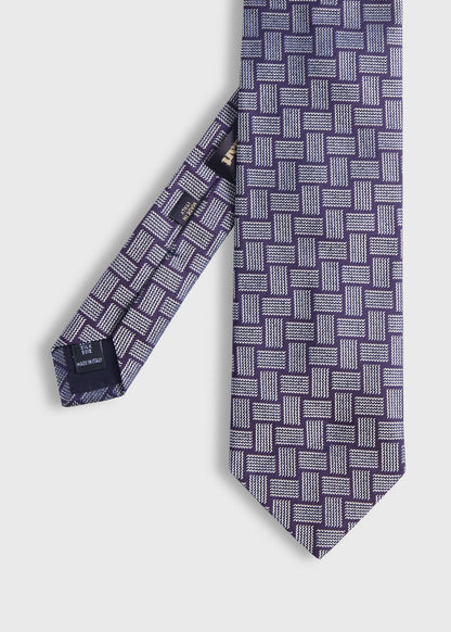 Woven Silk Deco Tie Burgundy, unselectable - Paul Stuart