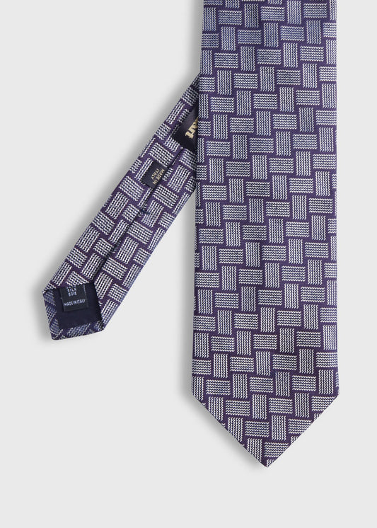 Woven Silk Deco Tie Burgundy, unselectable - Paul Stuart