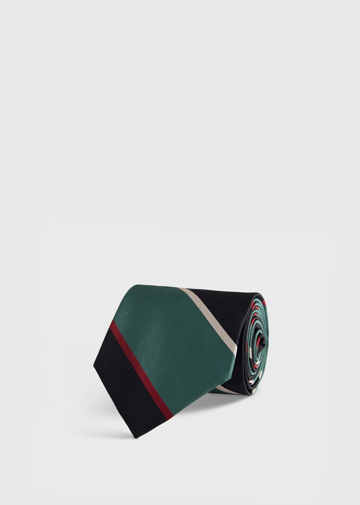 Multicolor Block Stripe Tie GREEN/NAVY - Paul Stuart