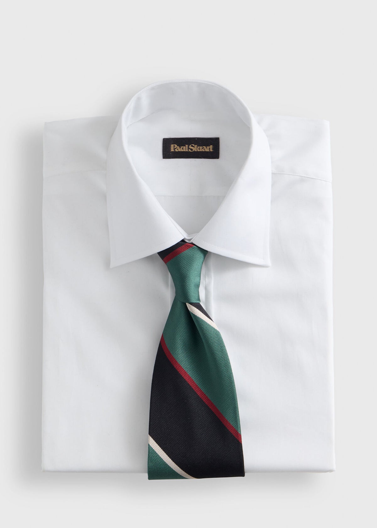 Multicolor Block Stripe Tie GREEN/NAVY - Paul Stuart