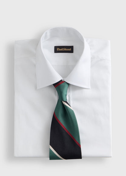 Multicolor Block Stripe Tie GREEN/NAVY - Paul Stuart