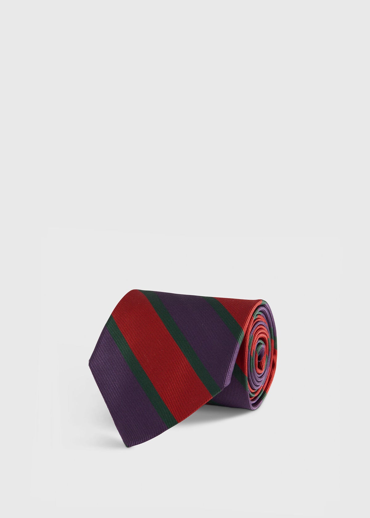 Woven Silk Multicolor Stripe Tie Purple/Orange - Paul Stuart
