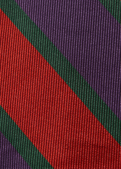 Woven Silk Multicolor Stripe Tie Purple/Orange - Paul Stuart