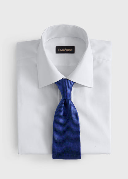 Solid Mogador Silk & Cotton Tie Black - Paul Stuart