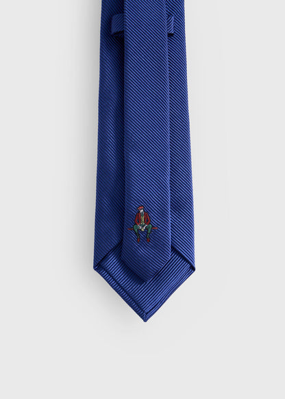 Solid Mogador Silk & Cotton Tie Black - Paul Stuart
