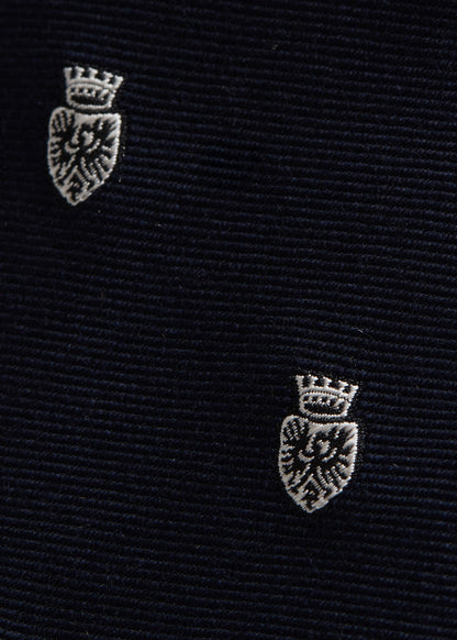Wool & Silk Crest Tie Grey/Midnight - Paul Stuart