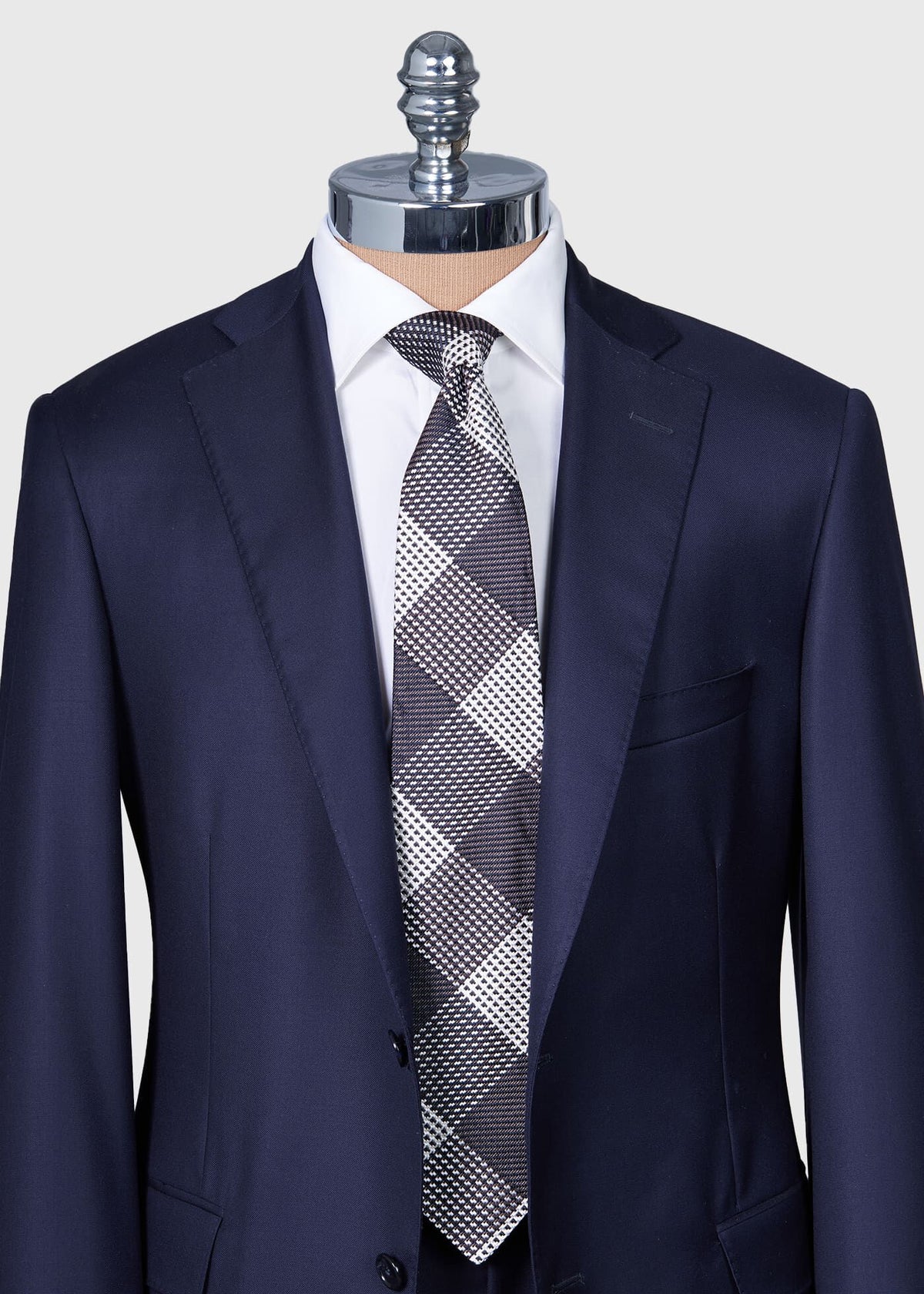 Woven Silk Patchwork Plaid Tie Brown - Paul Stuart