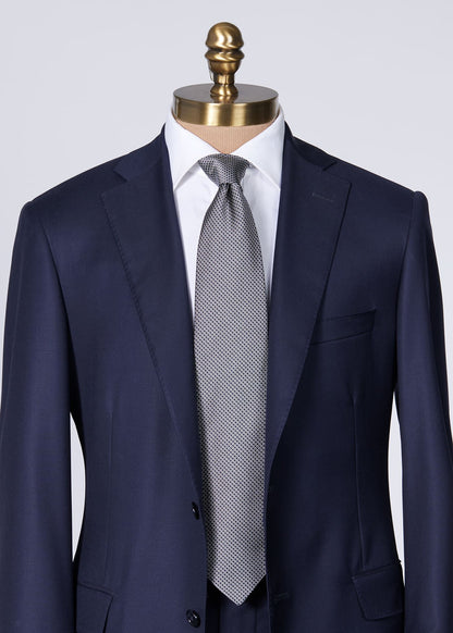 Woven Silk Micro Deco Tie Black - Paul Stuart