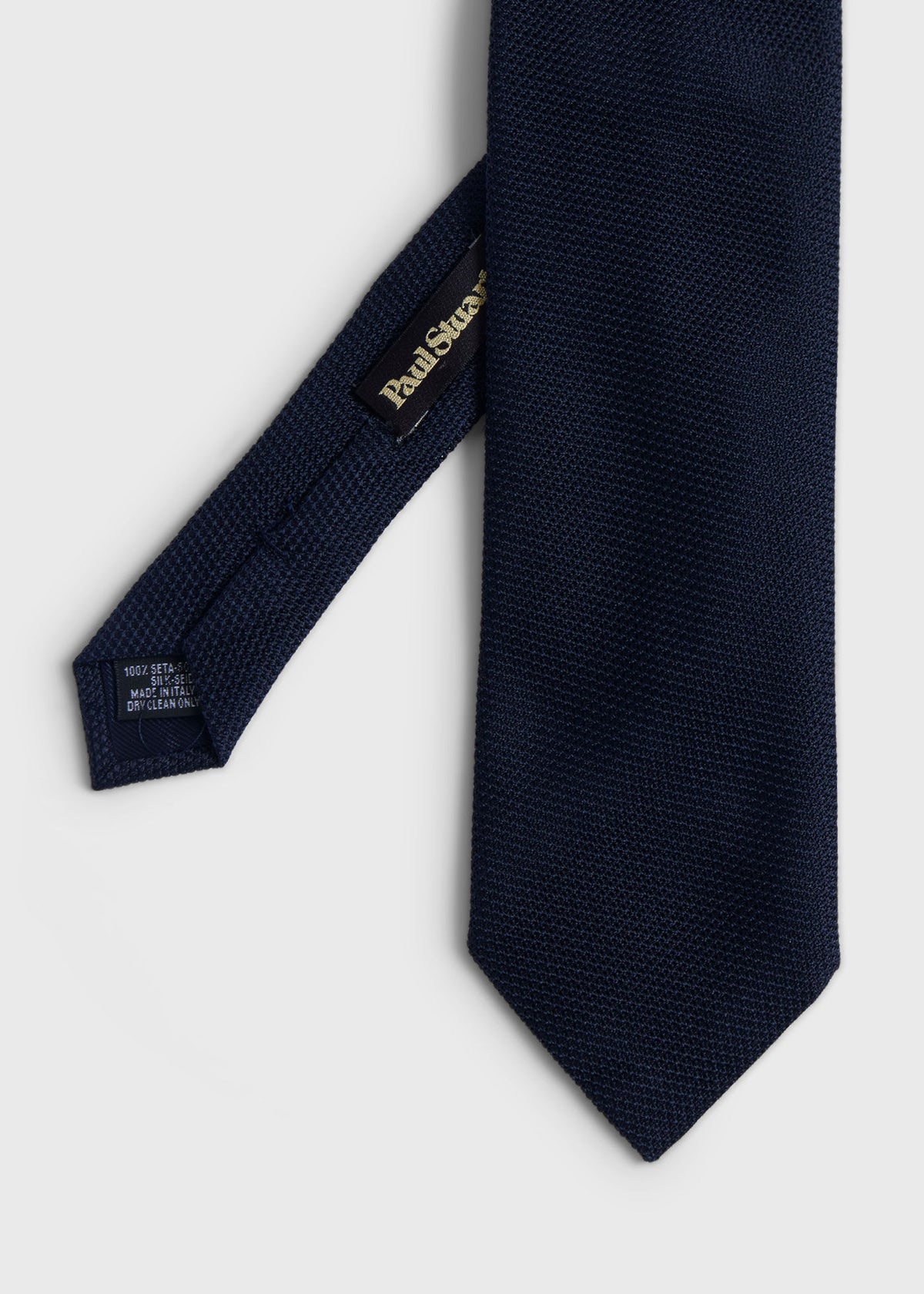 Solid Silk Garza Tie Black - Paul Stuart