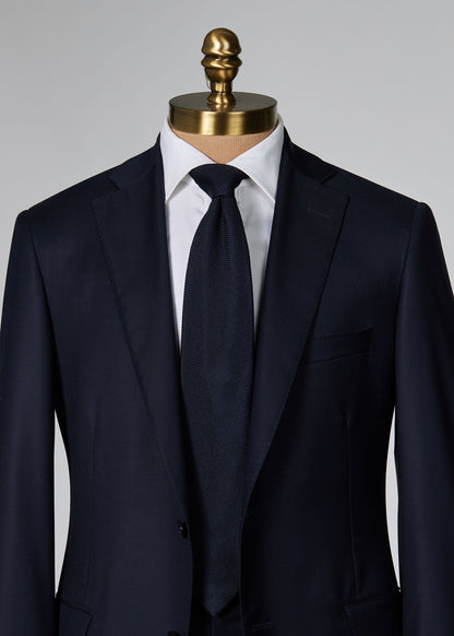 Solid Silk Garza Tie Black - Paul Stuart