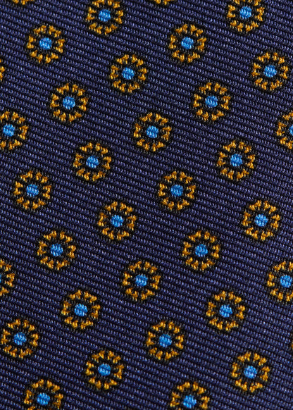 Micro Medallion Printed Silk Tie Burgundy - Paul Stuart