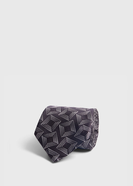 Woven Silk Tossed Square Tie Brown - Paul Stuart