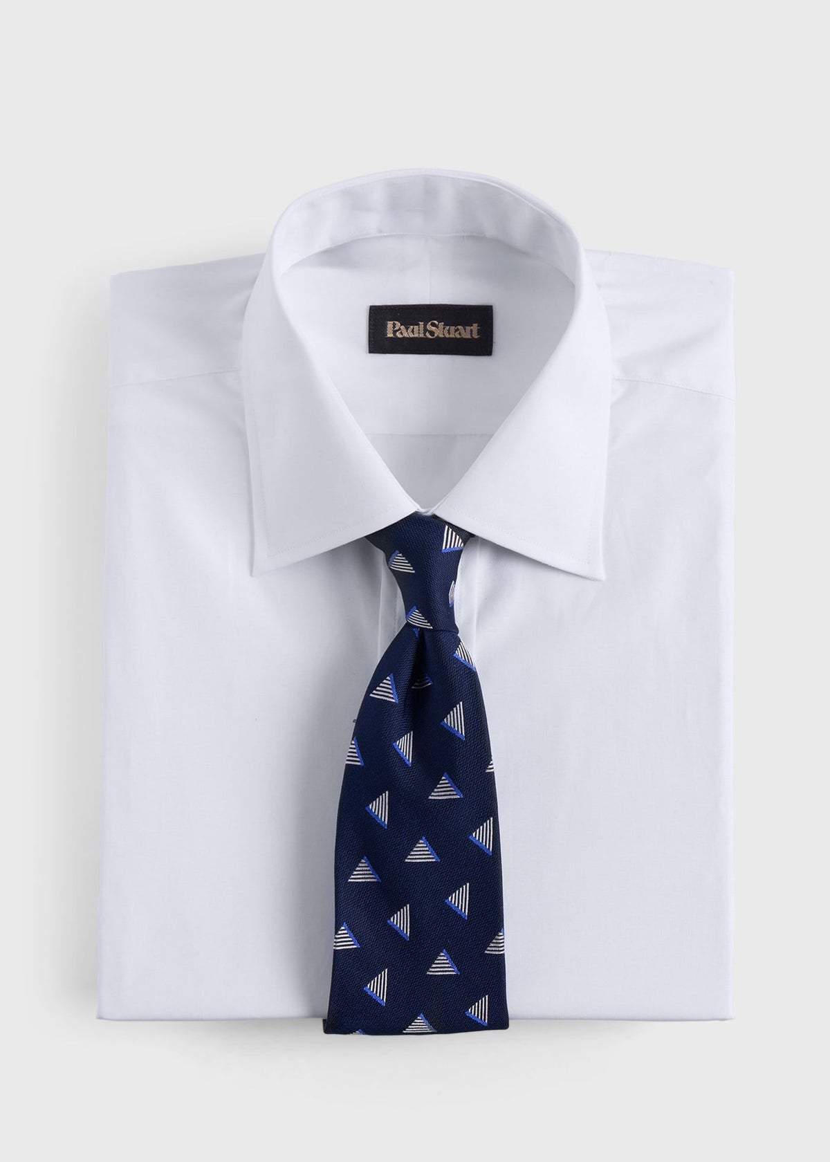 Woven Silk Diamond Deco Tie Navy - Paul Stuart