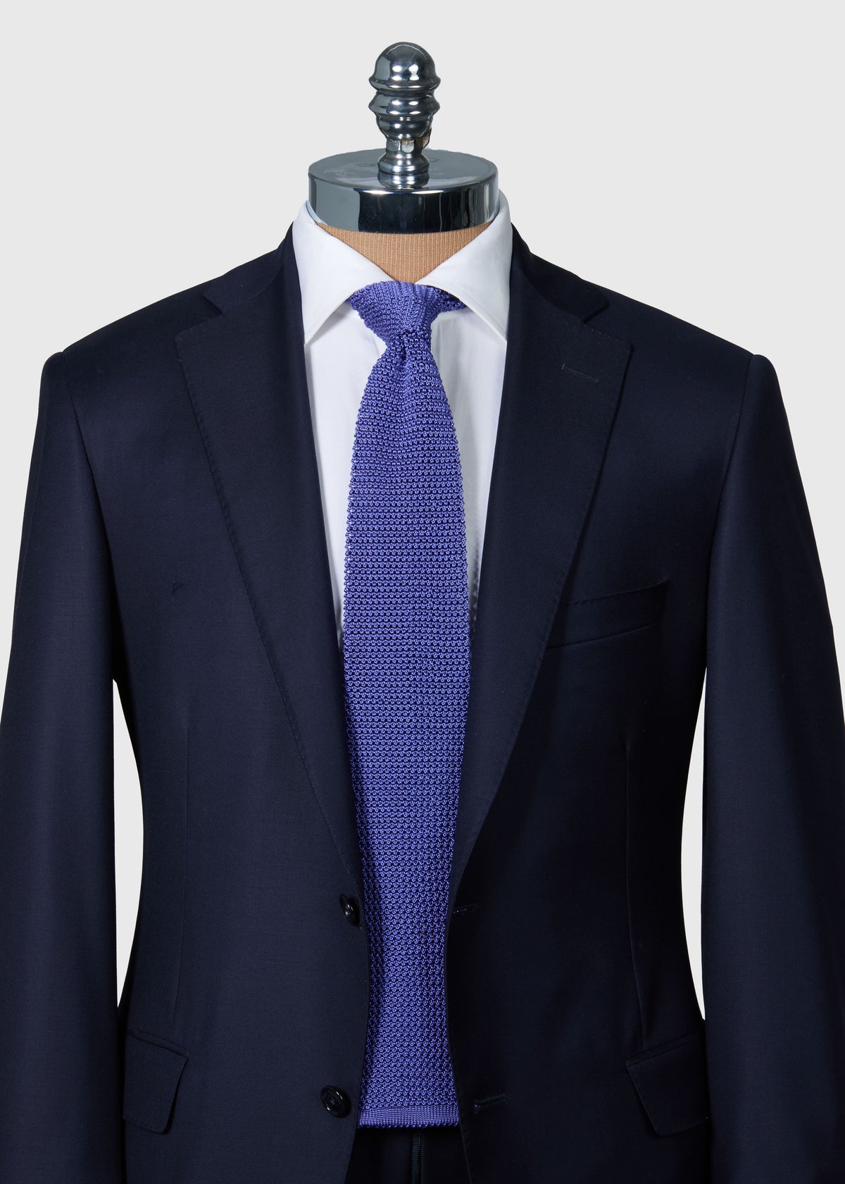 Silk Knit Tie Powder Blue - Paul Stuart