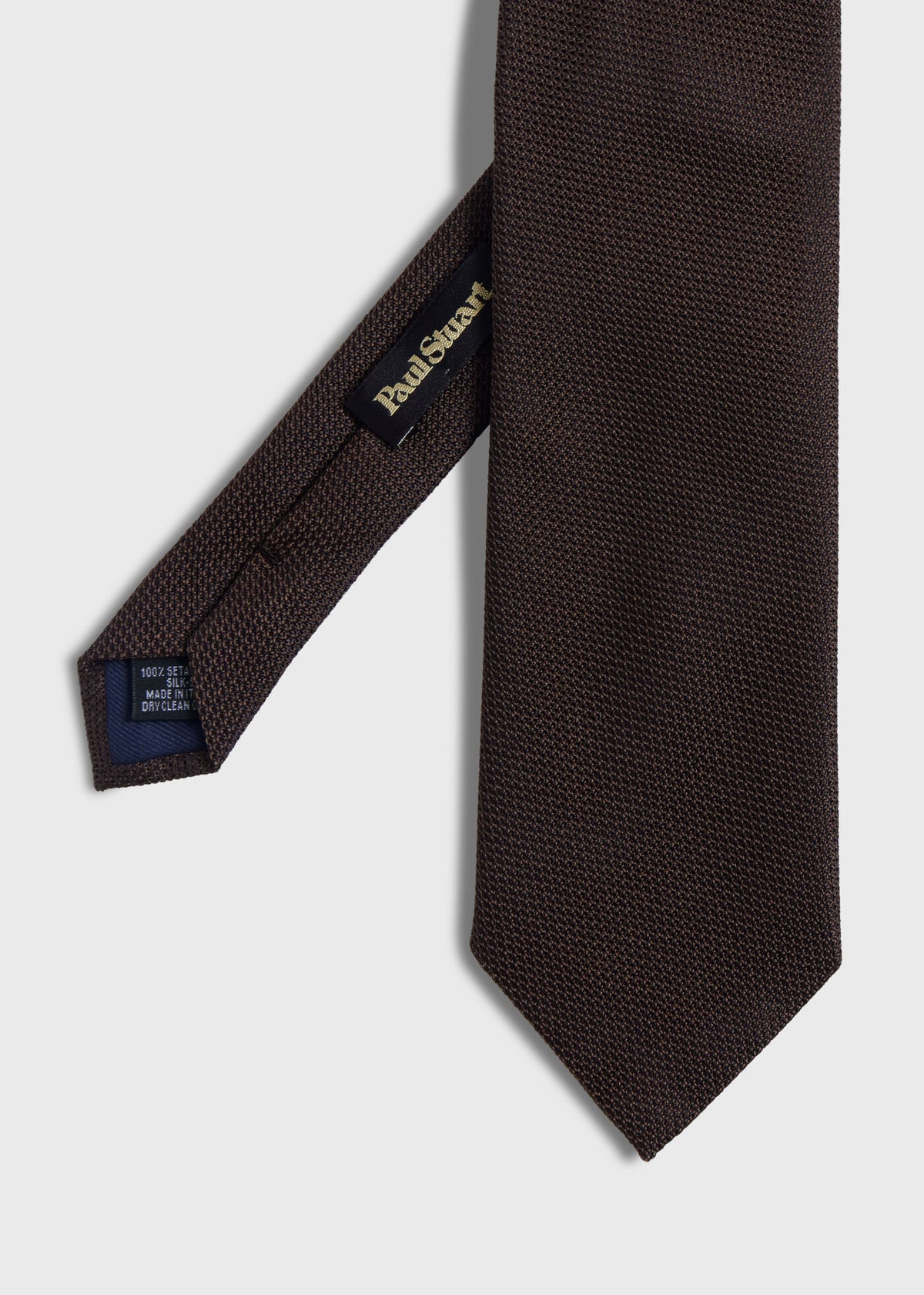 Solid Silk Garza Tie Black - Paul Stuart
