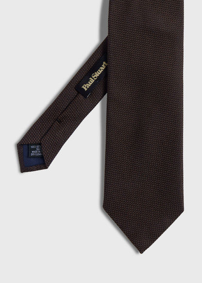 Solid Silk Garza Tie Black - Paul Stuart
