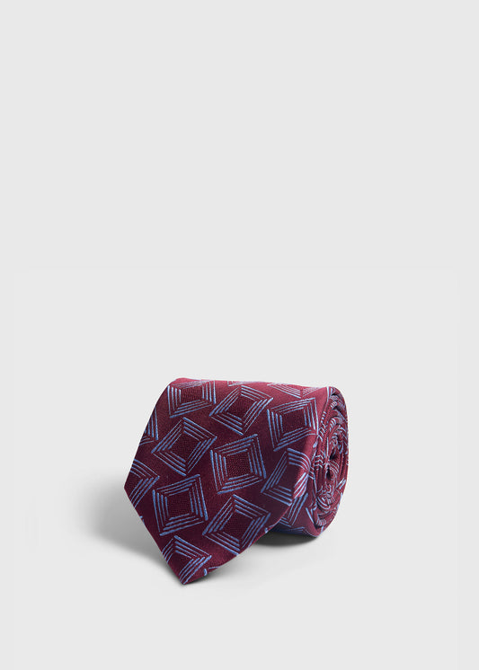 Woven Silk Tossed Square Tie Brown - Paul Stuart