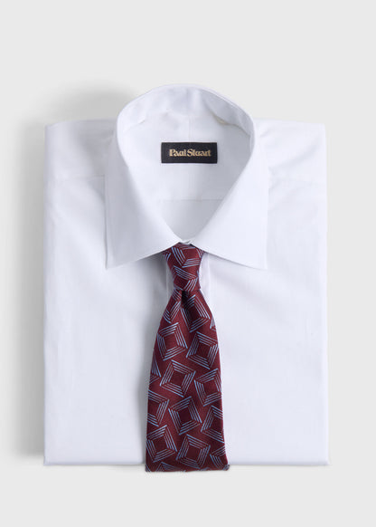 Woven Silk Tossed Square Tie Brown - Paul Stuart