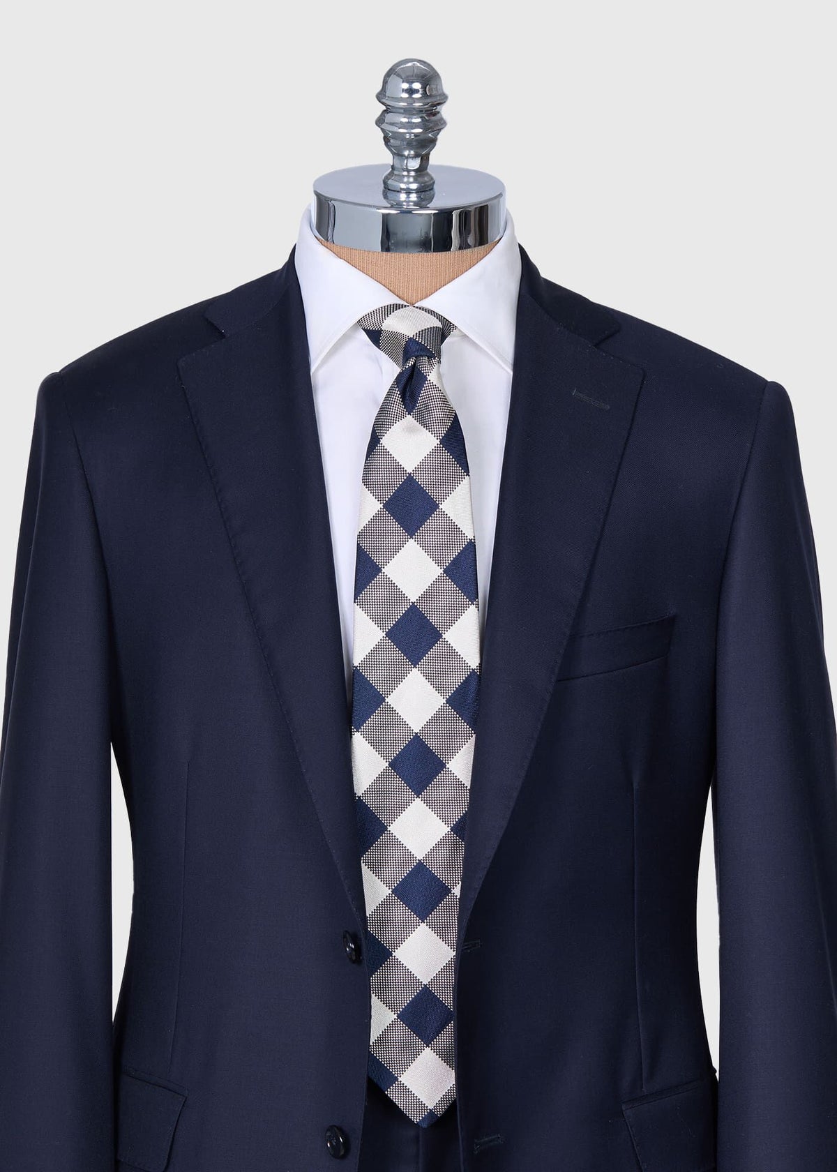 Woven Check Tie Blue - Paul Stuart