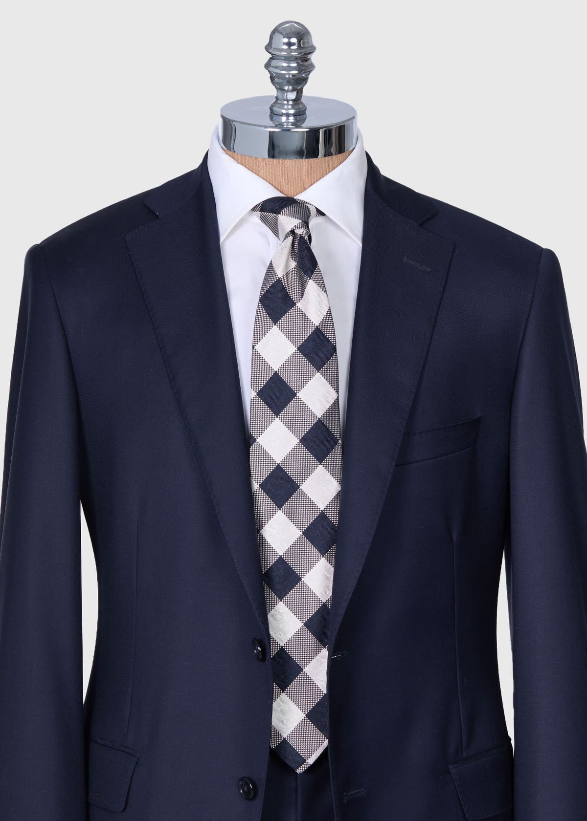 Woven Check Tie Blue - Paul Stuart