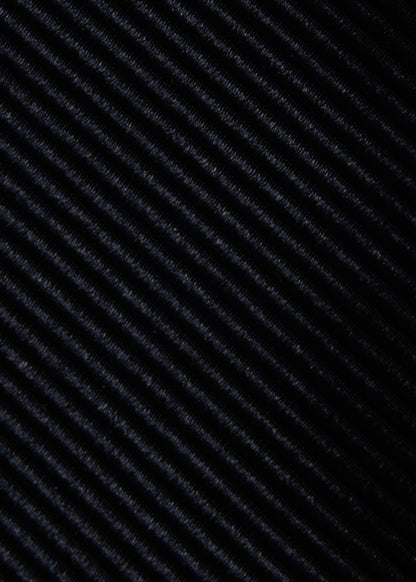 Solid Mogador Silk & Cotton Tie Black - Paul Stuart