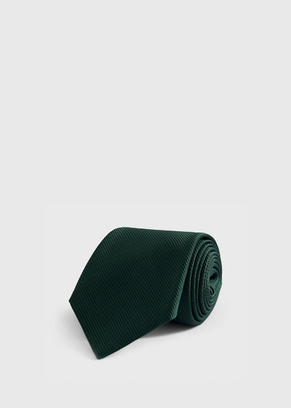 Solid Mogador Silk & Cotton Tie Black - Paul Stuart