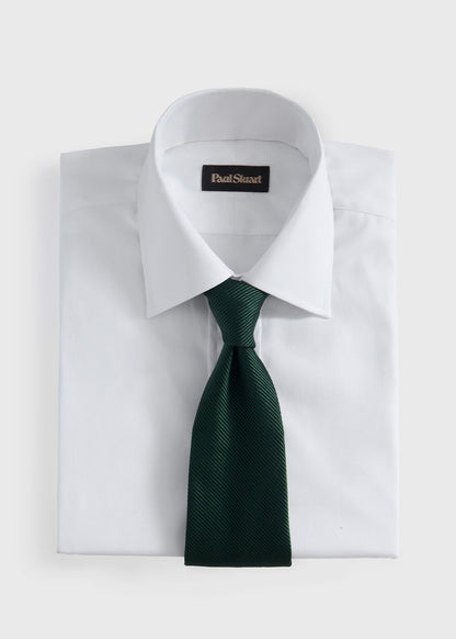 Solid Mogador Silk & Cotton Tie Black - Paul Stuart