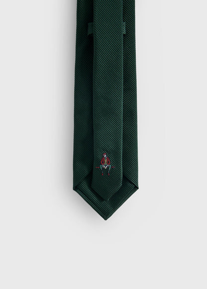 Solid Mogador Silk & Cotton Tie Black - Paul Stuart